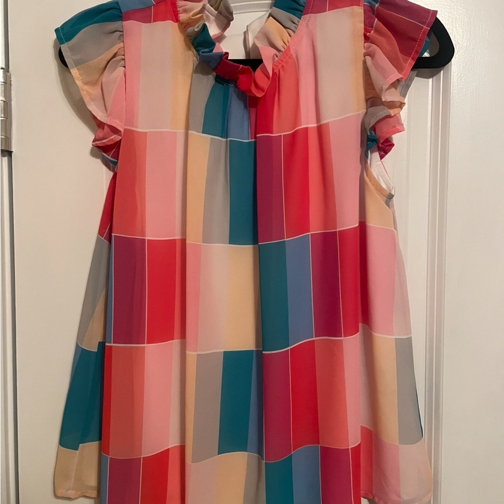 JODIFL Multicolor Ruffle Detail Top